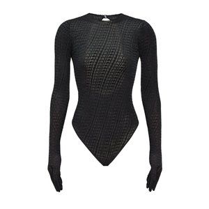 SKIMS Velvet Glove Bodysuit Soot - SMALL